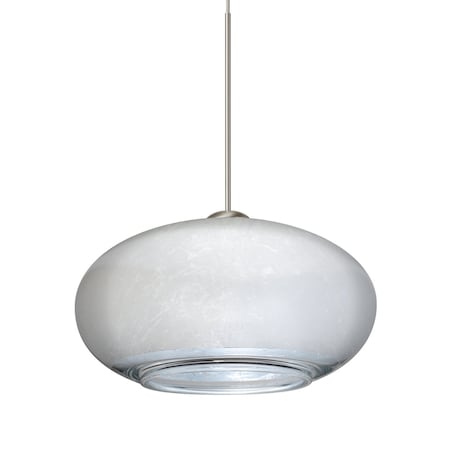 Besa Lighting Brio 7 Cord Pendant, Silver Foil, Satin Nickel Finish, 1x5W LED 1XT-2492SF-LED-SN